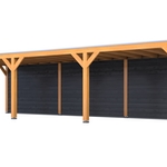 Douglas overkapping, 307 x 986 cm + wand zwart, Verando, Living